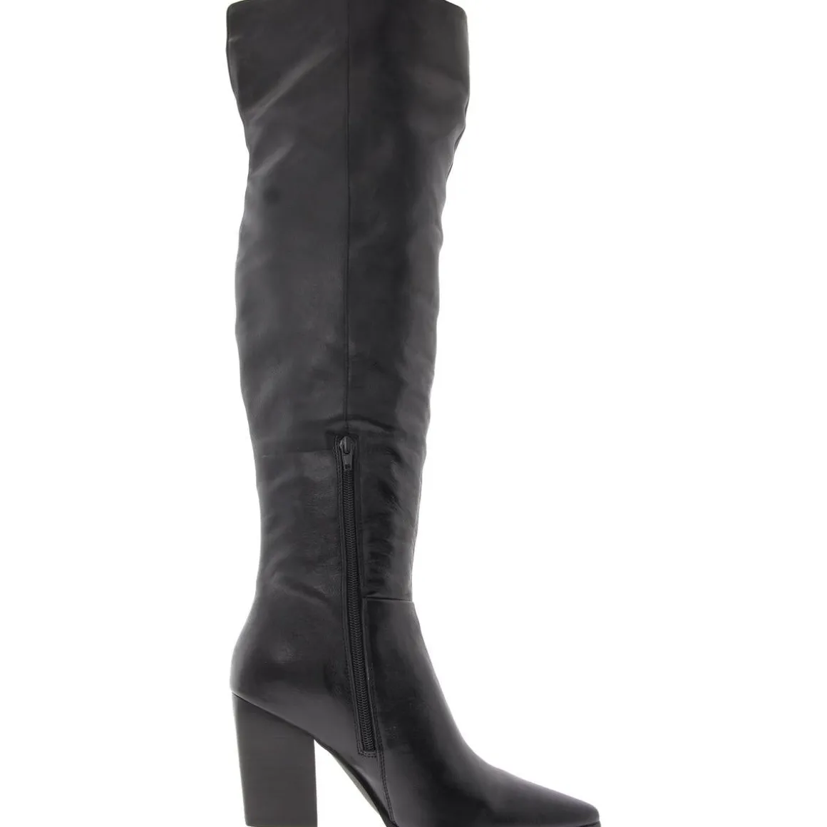 BRAMBLE Zipper Leather Over-The-Knee Boots