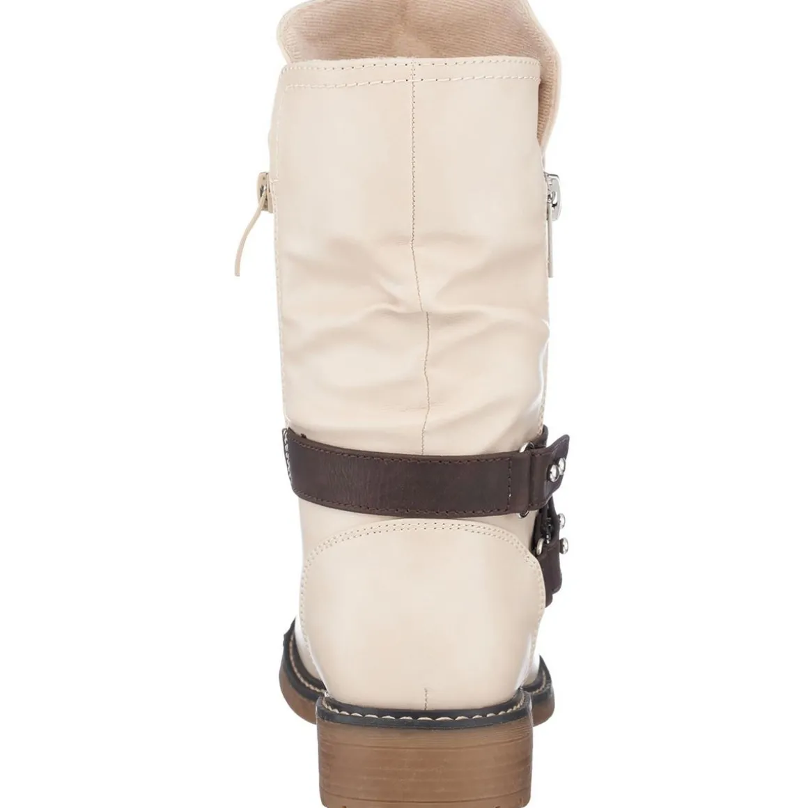 Brandy Ruched Faux Leather Mid-Calf Boots