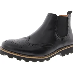 BRAYDEN Leather Slip On Ankle Boots