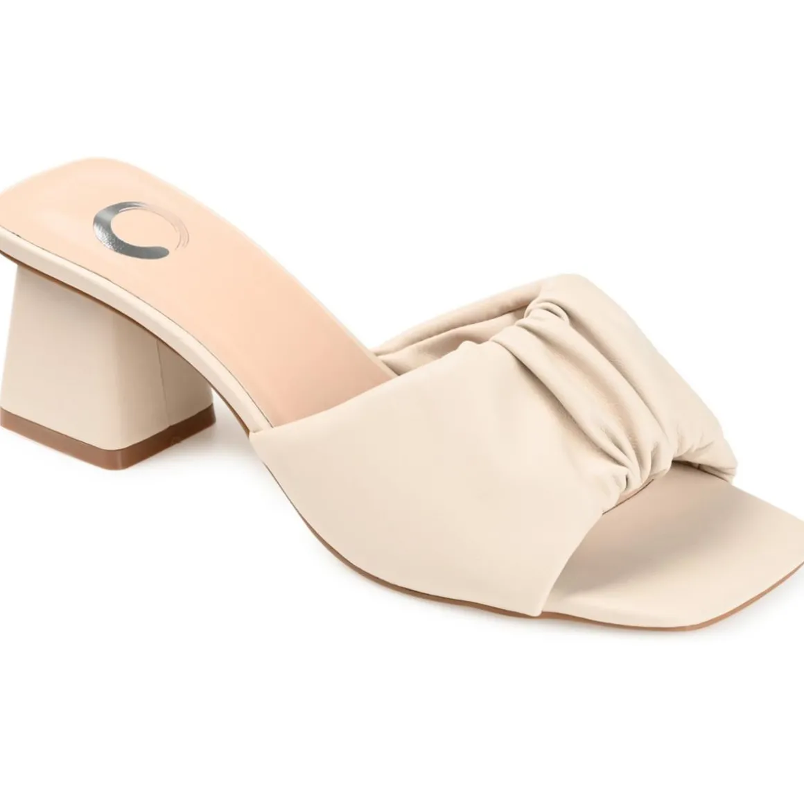 Briarr Faux Leather Square Toe Block Heel