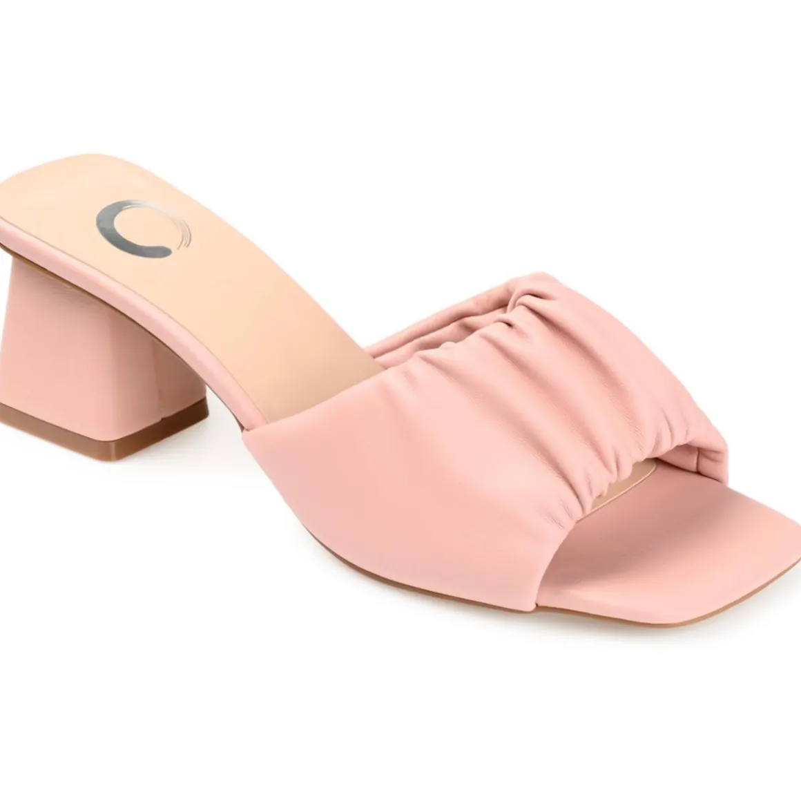 Briarr Faux Leather Square Toe Block Heel