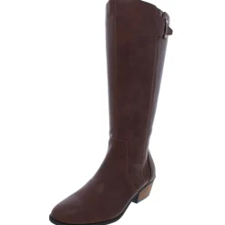 Brilliance Wide Calf Faux Leather Riding Boots