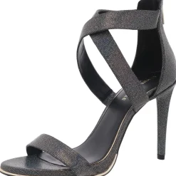 Brooke Cross Zipper Open Toe Heel Sandals