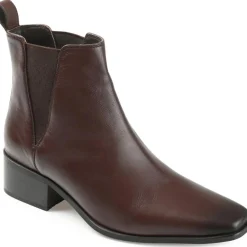 Brooklee Leather Square Toe Booties