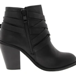 Buckle Faux Leather Ankle Boots