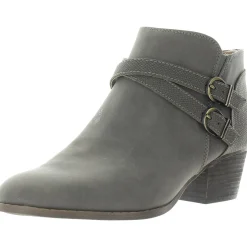 Buckle Faux Suede Booties