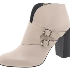 Buckle Leather Ankle Boots