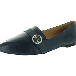 Buckle Leather Flat Shoes
