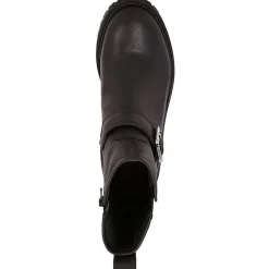 Buckle Leather Motorcycle Boots