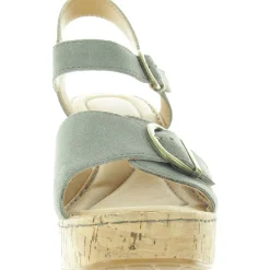 Buckle Leather Platform Sandals