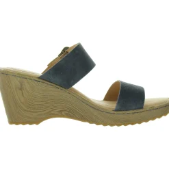 Buckle Leather Wedge Sandals