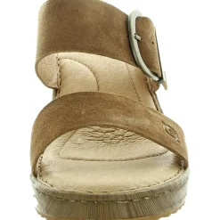 Buckle Leather Wedge Sandals