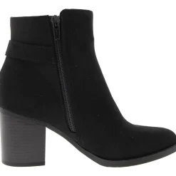 Buckle Microfiber Ankle Boots