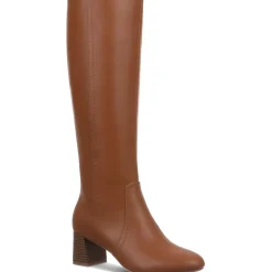 BUFFYY Zipper Faux Leather Knee-High Boots