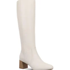 BUFFYY Zipper Faux Leather Knee-High Boots