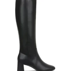 BUFFYY Zipper Faux Leather Knee-High Boots