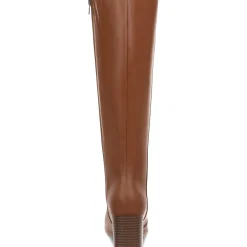 BUFFYY Zipper Faux Leather Knee-High Boots