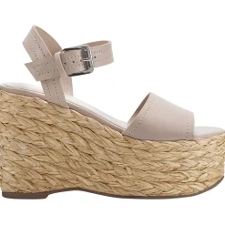 Burian Faux Leather Platform Wedge Sandals