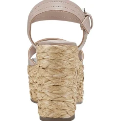 Burian Faux Leather Platform Wedge Sandals