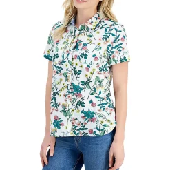 Button Down Pockets Button-Down Top