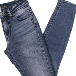 Button Mid Rise Skinny Jeans