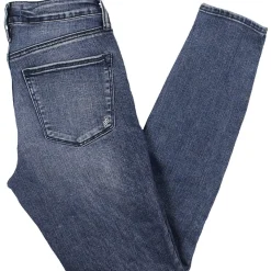 Button Mid Rise Skinny Jeans