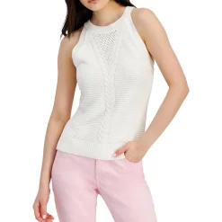 Cable Knit Sleeveless Halter Sweater