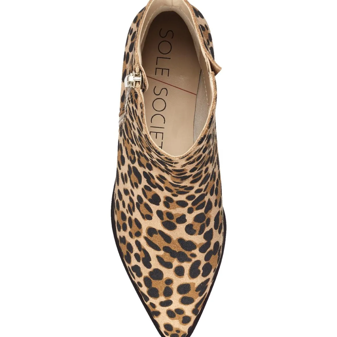 Cadyna Suede Pointed Toe Stacked Heel Ankle Bootie