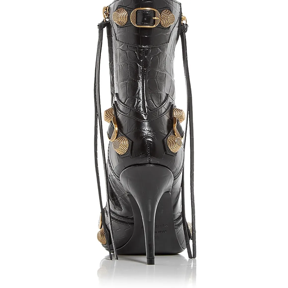 Calgole Leather Crocodile Print Mid-Calf Boots