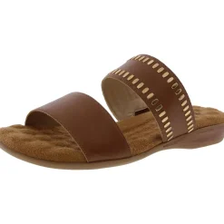 Camilla Padded Insole Leather Slide Sandals