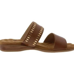 Camilla Padded Insole Leather Slide Sandals