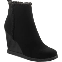 Camillia F Faux Fur Faux Suede Wedge Boots