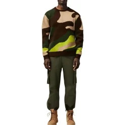 Camouflage Knit Crewneck Sweater