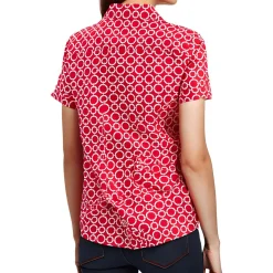 Camp Shirt Printed Cotton Button-Down Top