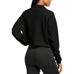 Campus Pique 1/4 Zip Pocket Cotton Crop Sweater