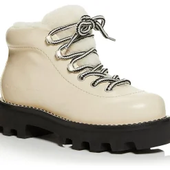 CA/MU Hiking Bootie Leather Almond Toe Ankle Boots