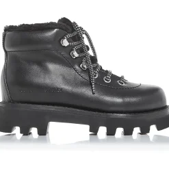 CA/MU Hiking Bootie Leather Almond Toe Ankle Boots