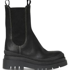 Carlota Leather Lugged Mid-Calf Boots