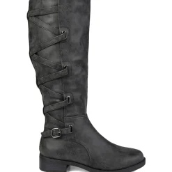 Carly Extra Wide Calf Faux Leather Knee-High Boots