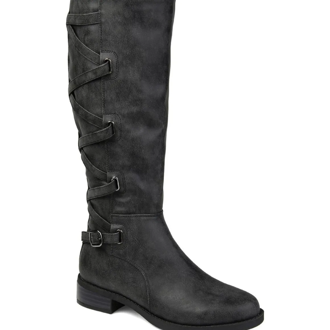 Carly Faux Leather Padded Insole Mid-Calf Boots