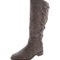 Carly Faux Leather Padded Insole Mid-Calf Boots