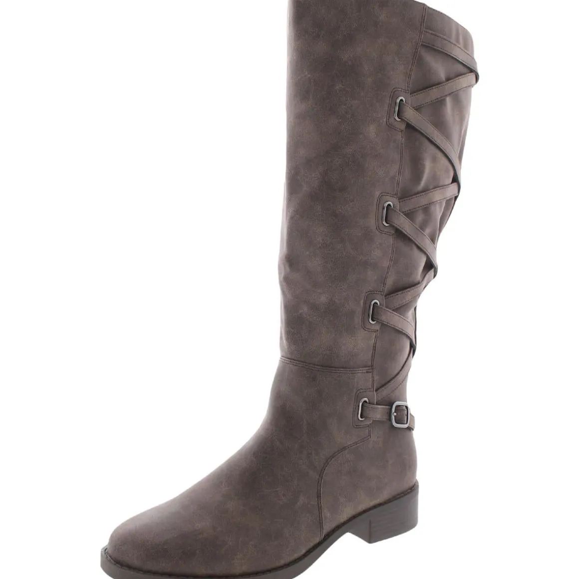 Carly Faux Leather Padded Insole Mid-Calf Boots