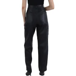 Carmine Solid High Rise Straight Leg Pants