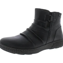 Caroline Orchid Leather Ruched Ankle Boots