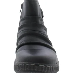 Caroline Orchid Leather Ruched Ankle Boots