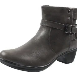 Carson Buckle Faux Leather Booties