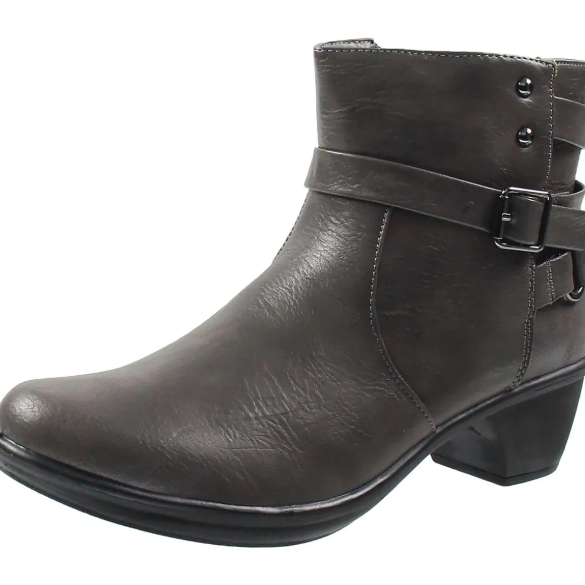 Carson Buckle Faux Leather Booties