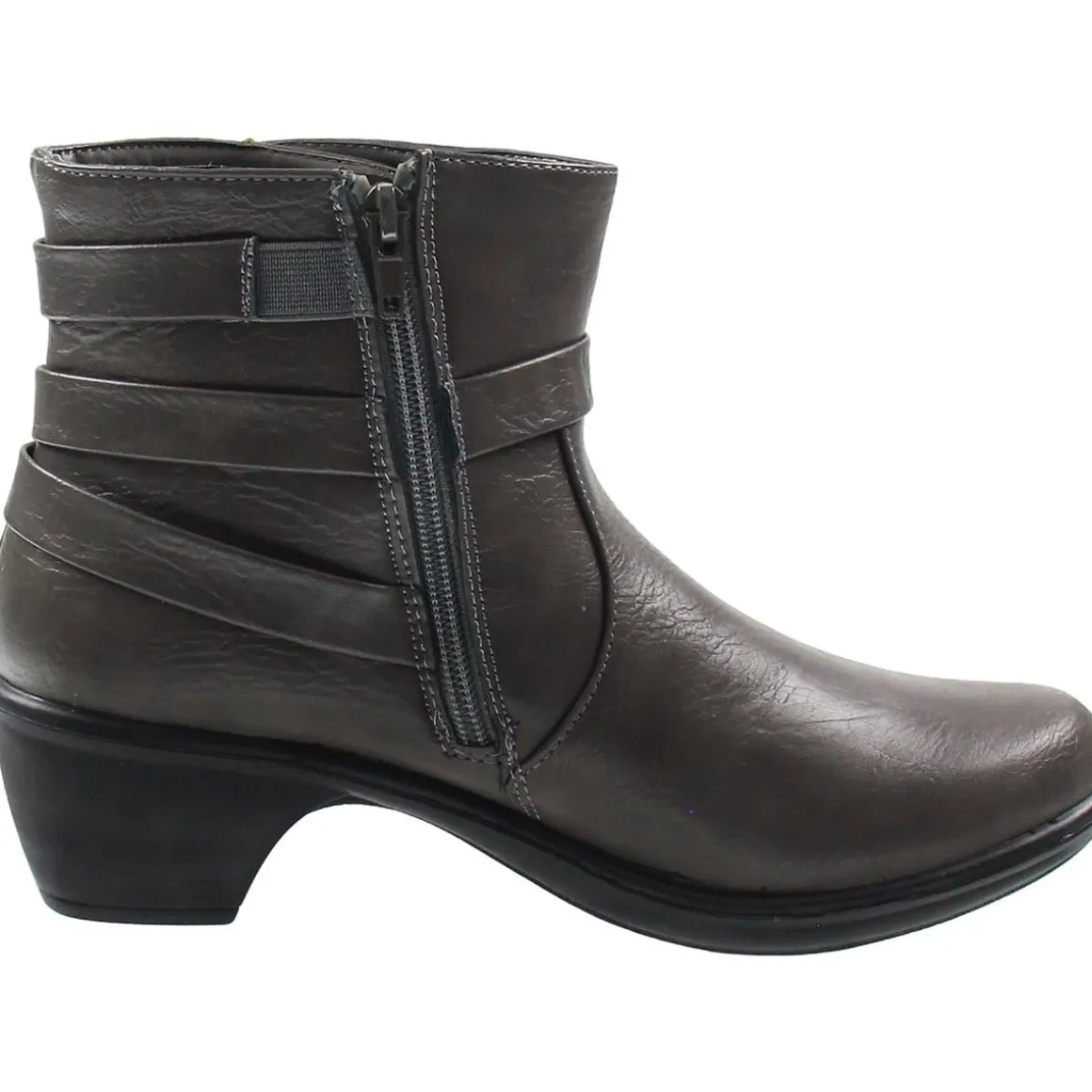 Carson Buckle Faux Leather Booties