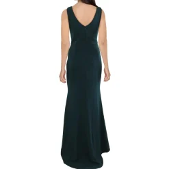 Cascade Ruffle Sleeveless Evening Dress