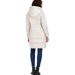 Casey Fitted Puffer Coat for Women-Quilted Winter Coat with Bib